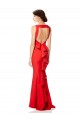 Stretch Crepe High Neck Open Back Mermaid Red Prom Dress Canada Factory