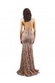 Stretch Crepe & Sequin Tulle High Neck Open Back Mermaid Rose Gold Prom Dress Canada Factory