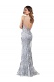 Stretch Crepe & Sequin Tulle High Neck Open Back Mermaid Silver Prom Dress Canada Factory