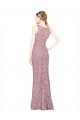 Lace Illusion Neck Mermaid Prom Dress Canada Factory