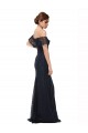 Lace Off the Shoulder Mermaid Dark Navy Prom Dress Canada Factory