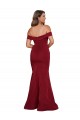 Spandex Off the Shoulder Mermaid Burgundy Plus Size Formal Prom Dress Canada Factory