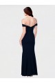 Stretch Crepe Off the Shoulder Low Back Mermaid Ivory Prom Dress Canada Factory