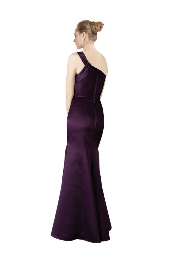 Satin One Shoulder Mermaid Grape Prom Dress Canada Factory