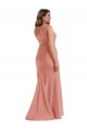 Silky Satin One Shoulder Mermaid Georgia Peach Black Tie Plus Size Prom Dress Canada Factory