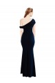 Stretch Crepe One Shoulder Mermaid Dark Navy Prom Dress Canada Factory