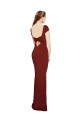 Stretch Crepe Round Neck Keyhole Back Mermaid Burgundy Prom Dress Canada Factory