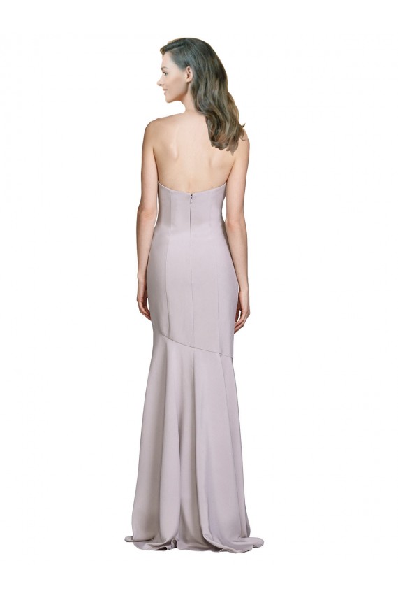 Stretch Crepe Strapless Mermaid Arctic Lilac Prom Dress Canada Factory