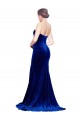 Stretch Velvet Strapless Low Back Mermaid Royal Blue Prom Dress Canada Factory