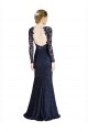 Lace Sweetheart Keyhole Back Mermaid Dark Navy Prom Dress Canada Factory