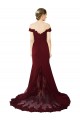 Stretch Crepe & Lace Sweetheart V-Back Mermaid Burgundy Gold Prom Dress Canada Factory