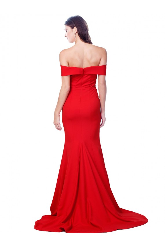Stretch Crepe Sweetheart Mermaid Red Prom Dress Canada Factory