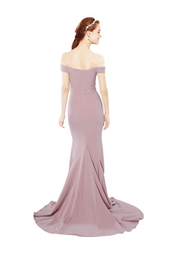 Stretch Crepe Sweetheart Mermaid Dusty Pink Prom Dress Canada Factory