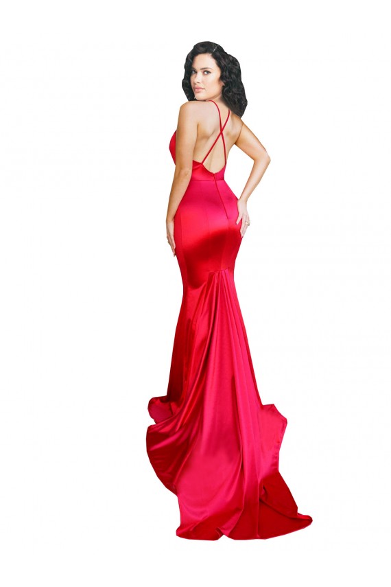 Stretch Satin Sweetheart Low Back Mermaid Red Prom Dress Canada Factory
