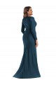 Silky Satin V-Neck Mermaid Atlantic Blue Plus Size Formal Prom Dress Canada Factory
