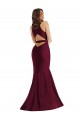 Silky Satin V-Neck Open Back Mermaid Burgundy Plus Size Formal Prom Dress Canada Factory