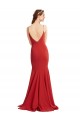 Stretch Crepe V-Neck Open Back Mermaid Red Prom Dress Canada Factory