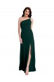 Stretch Crepe One Shoulder Open Back A-Line Midnight Green Prom Dress Canada Factory