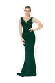 Stretch Crepe High Neck Mermaid Midnight Green Prom Dress Canada Factory