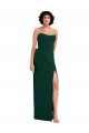Stretch Crepe Strapless Low Back Sheath Midnight Green Prom Dress Canada Factory