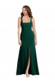 Stretch Crepe Square Neck Trumpet Midnight Green Prom Dress Canada Factory