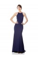 Stretch Crepe High Neck Mermaid Navy Blue Prom Dress Canada Factory
