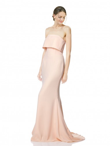 Stretch Crepe High Neck Mermaid Nude Black Tie Prom Dress Canada Factory