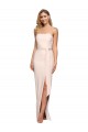 Stretch Crepe Strapless Low Back Sheath Nude Long Prom Dress Canada Factory