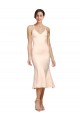 Stretch Crepe V-Neck Open Back Sheath Nude Prom Dress Canada Factory