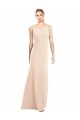 Stretch Crepe Bateau Neck Open Back Trumpet Nude Prom Dress Canada Factory