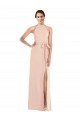 Stretch Crepe Halter Neck Open Back Trumpet Nude Prom Dress Canada Factory