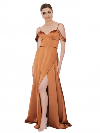 Silky Satin Sweetheart Low Back A-Line Orange Prom Dress Canada Factory
