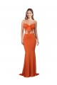 Spandex Strapless Mermaid Orange Prom Dress Canada Factory
