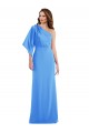 Stretch Crepe One Shoulder Trumpet Peacock Blue Prom Dress Canada Factory