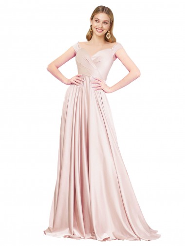 Satin High Neck A-Line Pink Prom Dress Canada Factory
