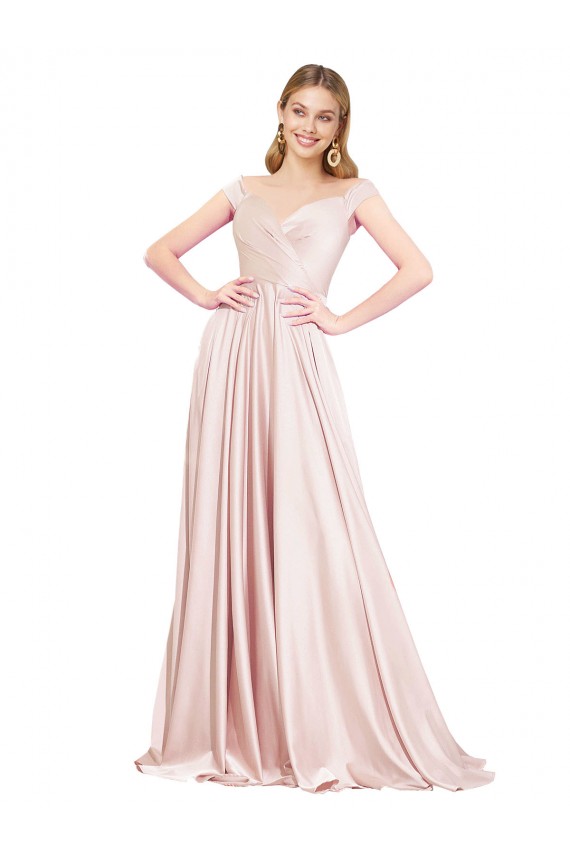 Satin High Neck A-Line Pink Prom Dress Canada Factory