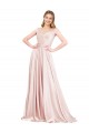Satin High Neck A-Line Pink Prom Dress Canada Factory