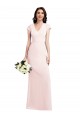 Stretch Crepe V-Neck A-Line Pink Prom Dress Canada Factory