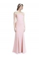 Stretch Crepe Square Neck Open Back Mermaid Sheath Pink Prom Dress Canada Factory