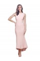 Stretch Crepe High Neck Low Back Sheath Pink High Low Prom Dress Canada Factory