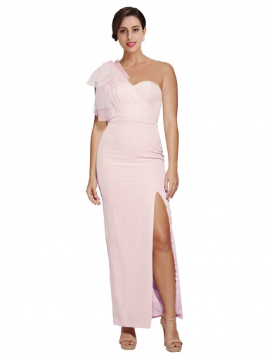 Stretch Crepe Sweetheart Low Back Sheath Pink Prom Dress Canada Factory