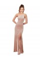 Stretch Velvet One Shoulder Sheath Pink Black Tie Prom Dress Canada Factory