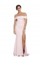 Stretch Crepe Square Neck Low Back Sheath Pink Prom Dress Canada Factory