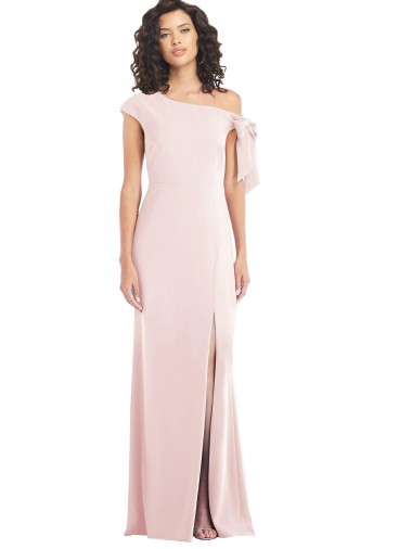 Stretch Crepe Off the Shoulder Trumpet Pink Prom Dress Canada Factory