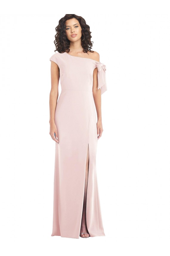 Stretch Crepe Off the Shoulder Trumpet Pink Prom Dress Canada Factory