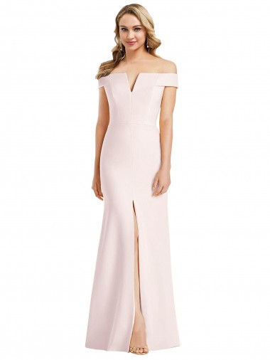 Stretch Crepe V-Neck Trumpet Pink Prom Dress Canada Factory