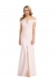 Stretch Crepe V-Neck Trumpet Pink Prom Dress Canada Factory