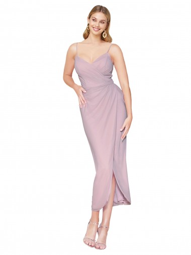 Soft Chiffon High Neck Knee Length Mermaid Primrose High Low Prom Dress Canada Factory