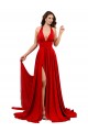 Spandex Halter Neck Open Back A-Line Red Prom Dress Canada Factory