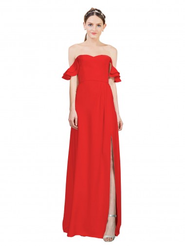 Stretch Crepe Sweetheart A-Line Red Prom Dress Canada Factory